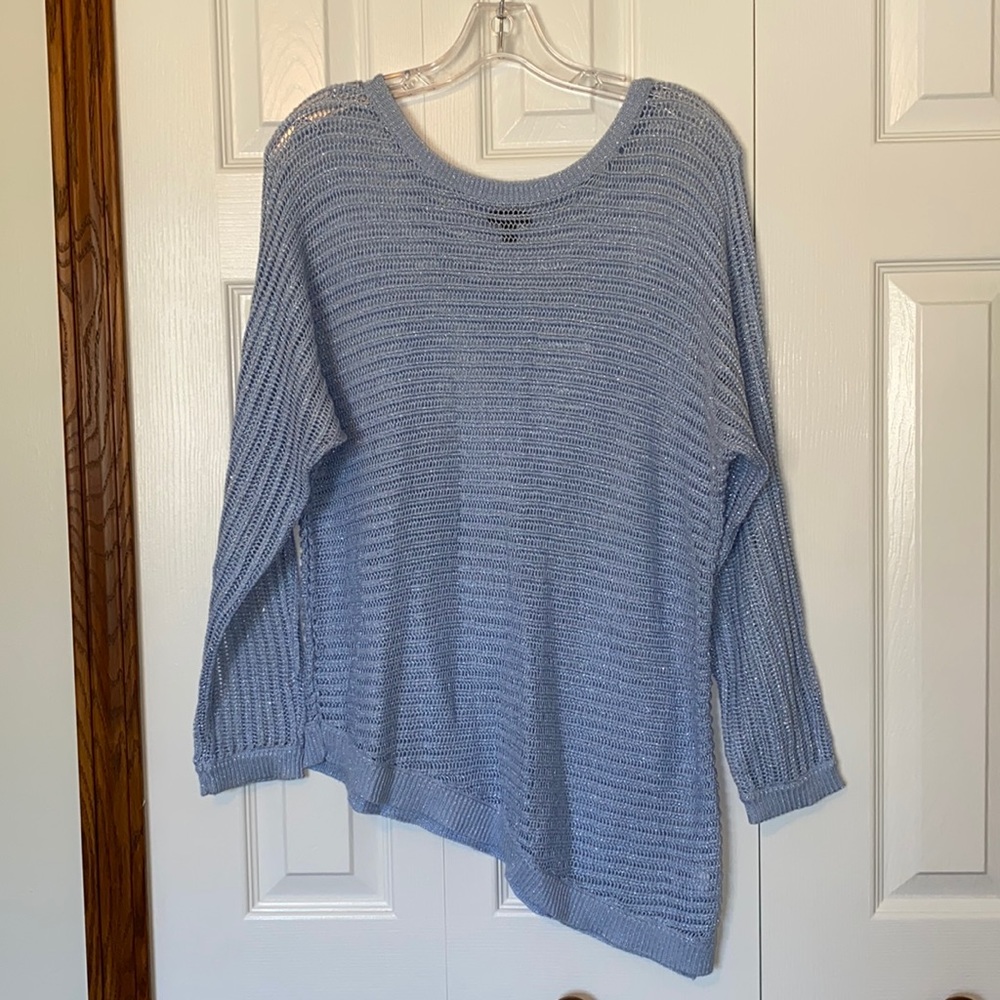 Uneven hem Blue Knit Sweater 💙